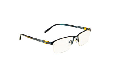 Premium Porsche Design Black & Gold Half-Rim Glasses