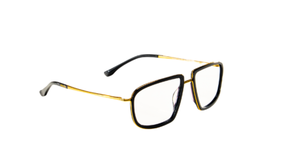 Prada Black and Gold Square Eyeglasses