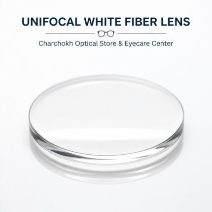 Simple transparent round unifocal fiber optic lens for prescription glasses by Charchokh.