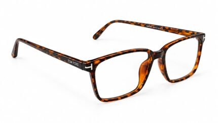 Tom Ford Style Tortoise Square Eyeglasses (First Copy) – Temple Detail